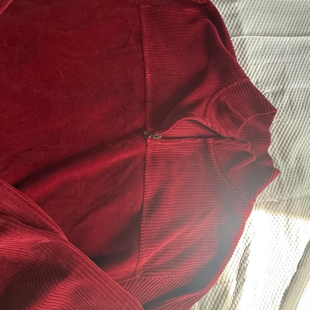 Pacer Red Ribbed Pullover - Picture 2 of 4